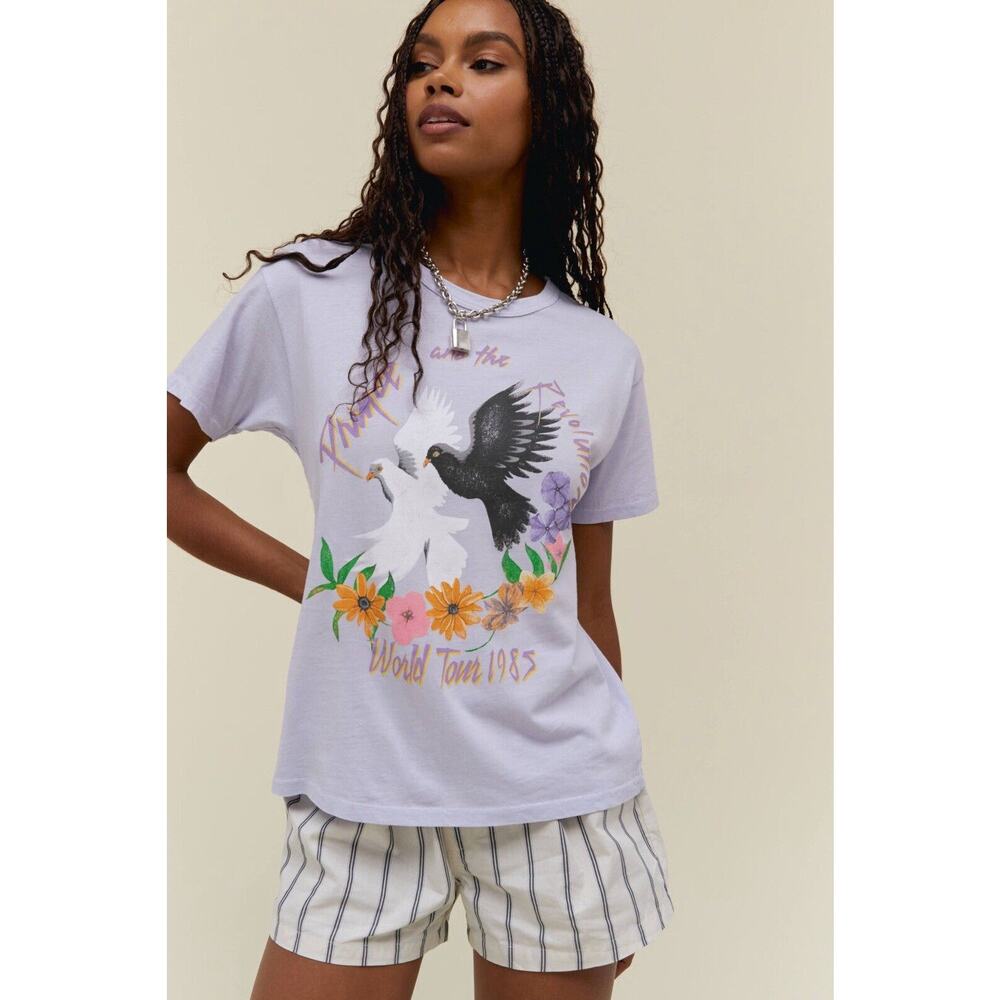 DAYDREAMER Prince World Tour 1985 Ringer Tee in Dawn/purple Sz Small READ